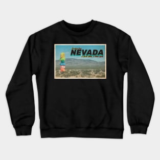 Greetings from Nevada - Vintage Travel Postcard Design Crewneck Sweatshirt